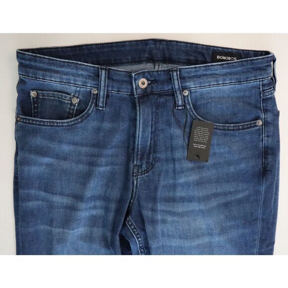 Bonobos B4133 Men's Sz 33x32 Dark Blue Premium Stretch Slim Fit Denim Jeans - Picture 10 of 13